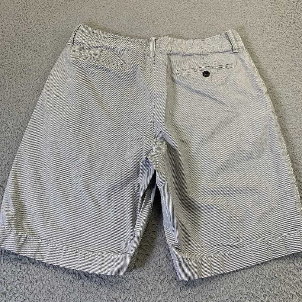J. Crew Chino Shorts Mens 33 White Gray Stripe 10