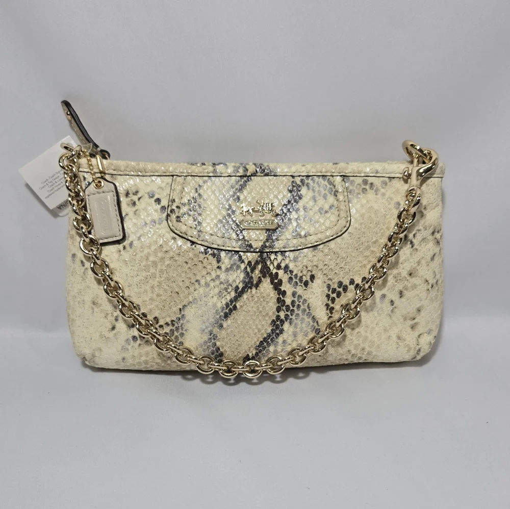 Coach GD/Natural Snake Pattern Leather Small Clutch Purse