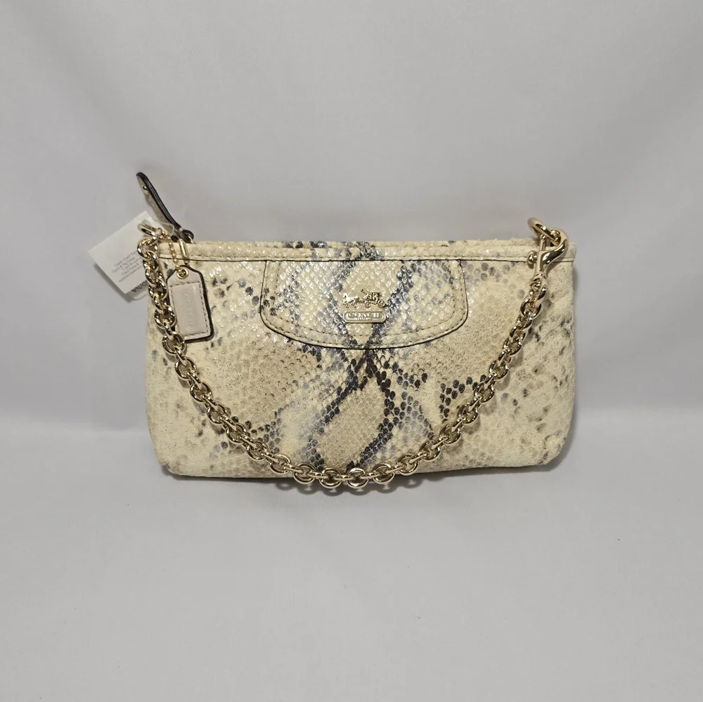 Coach GD/Natural Snake Pattern Leather Small Clutch Purse