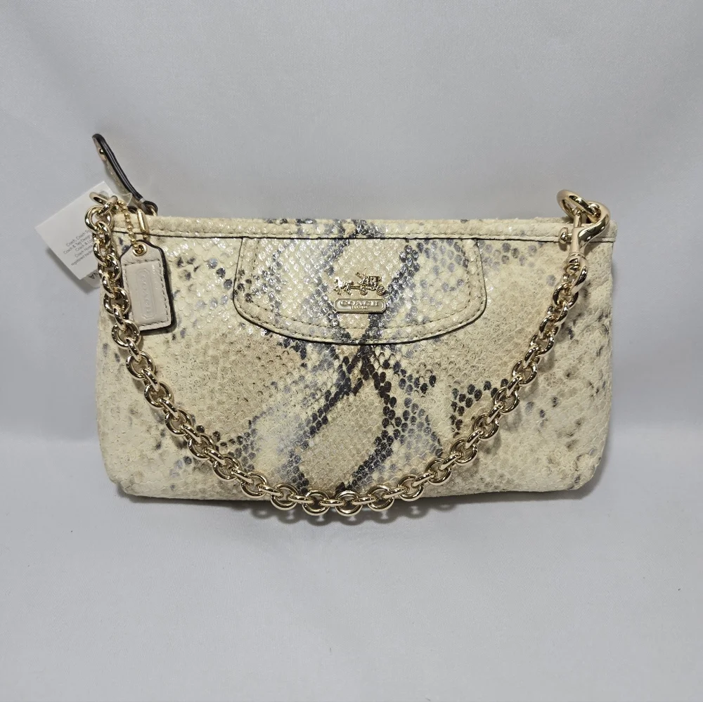Coach GD/Natural Snake Pattern Leather Small Clutch Purse