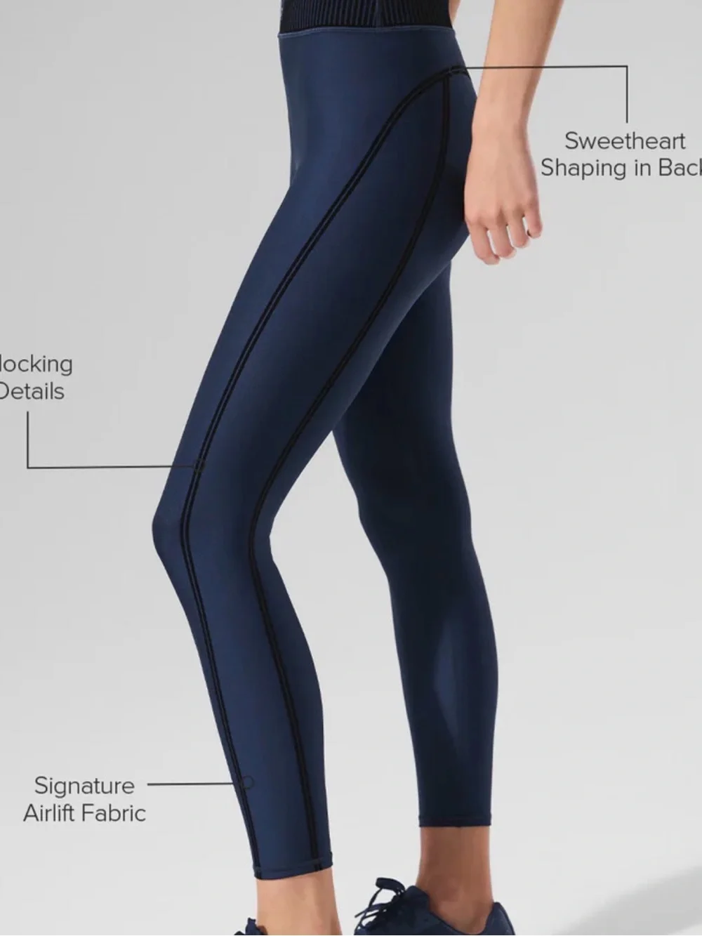 ALO Yoga Airlift Navy Legging/Sports bra Set