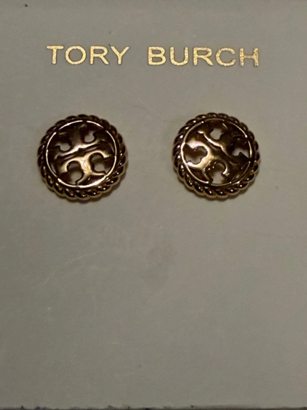 Tory Burch Rope Logo Stud Earrings