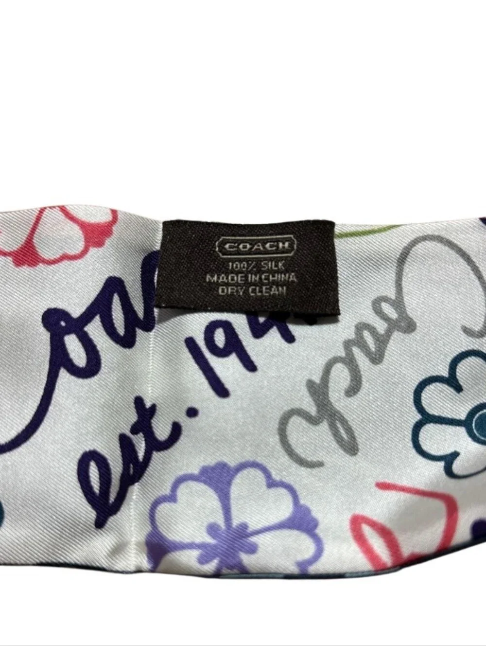Coach Signature Floral Print Bag Scarf