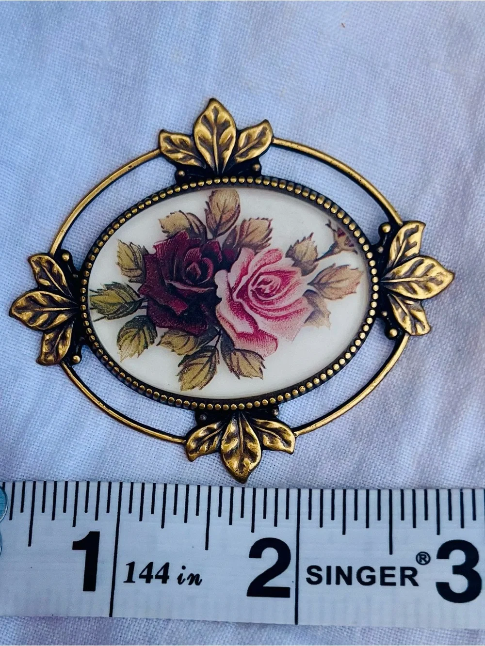 Antique Brass Floral Brooch