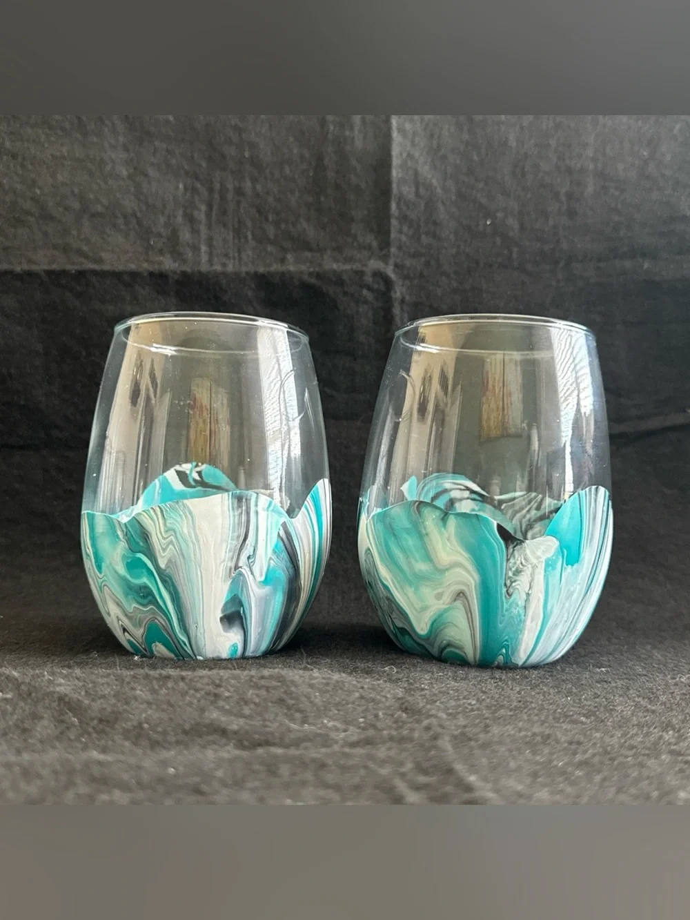 Handmade water marbled