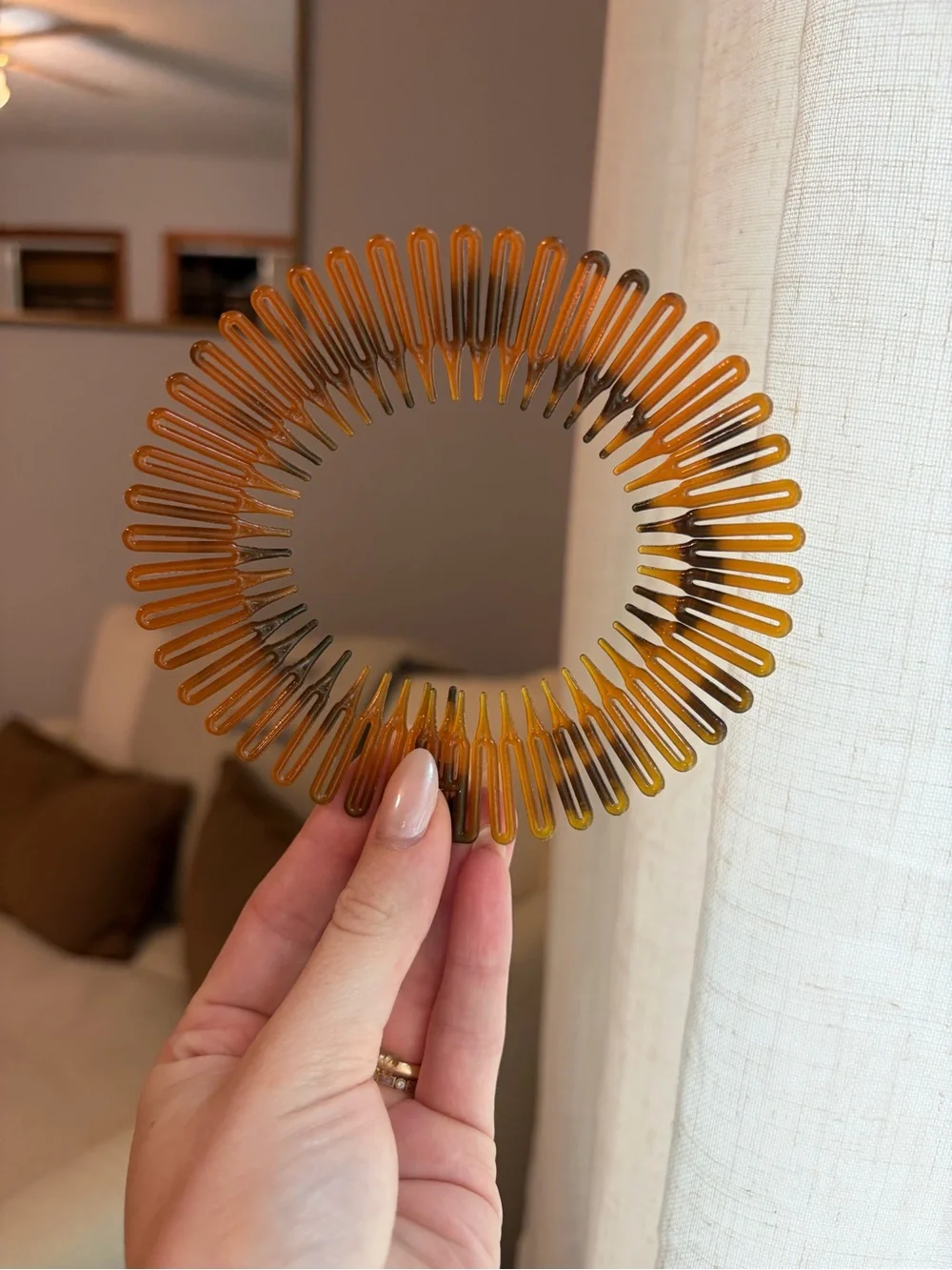 Tortoiseshell Spiral Hair Headband - Amber & Black