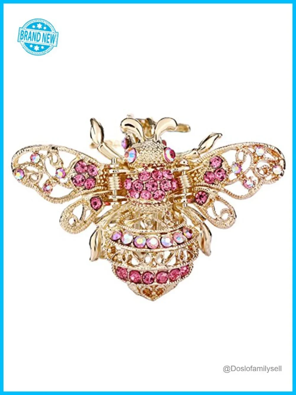 Crystal Hair Claw Clip Daily Prom Honey Bee Insect