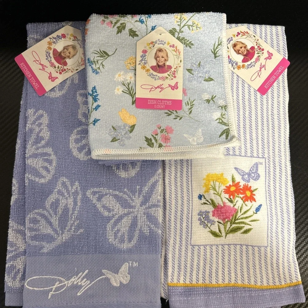 New Dolly‎ Parton Wildflower Spring Collection Kitchen Towels & Dish Clothes