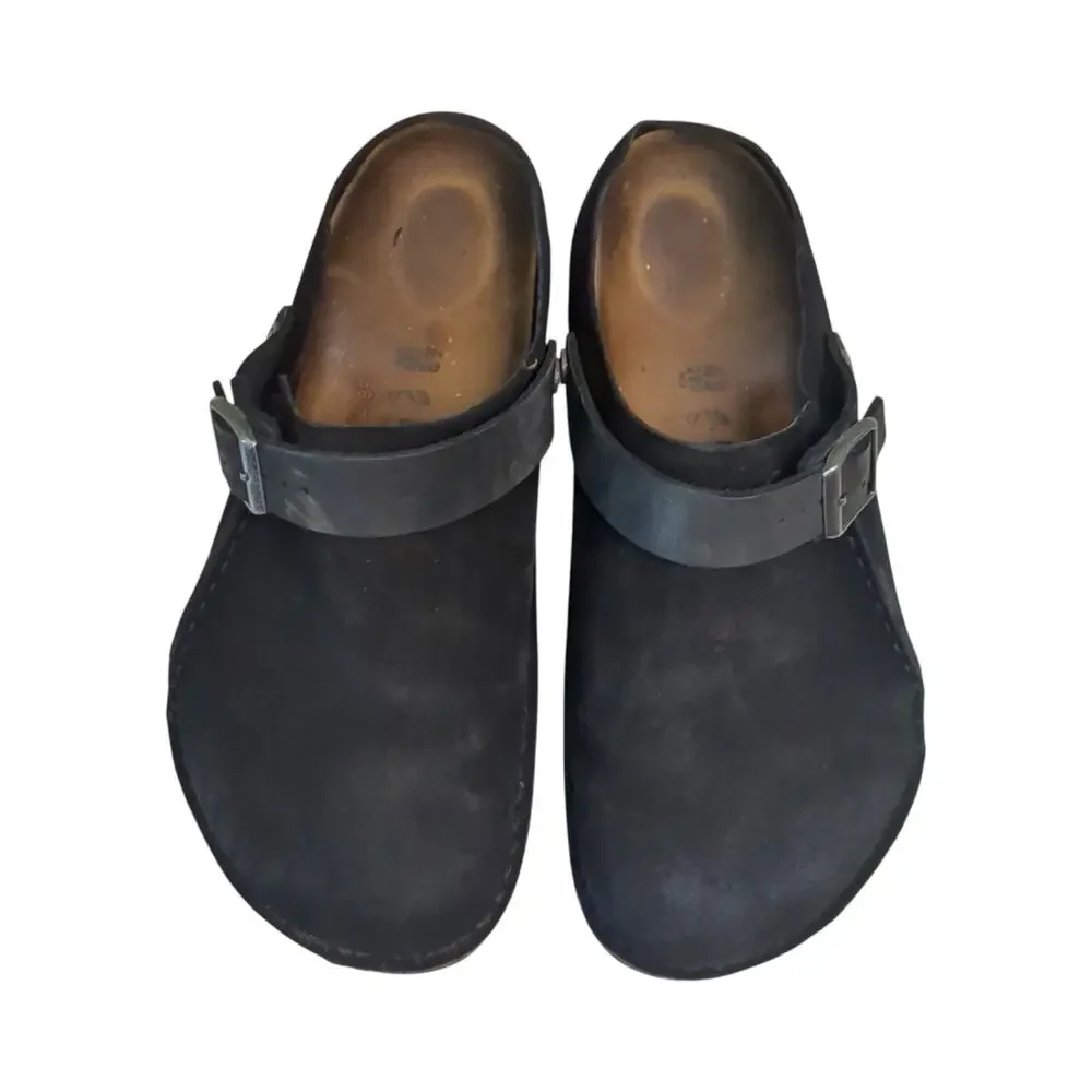Birkenstock Lutry Premium Suede Black Men's Clog Sandals EU 43/US 10 Regular