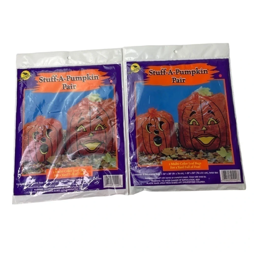 NWT Vintage 2 Sets Of Stuff-A-Pumpkin Leaf Bags