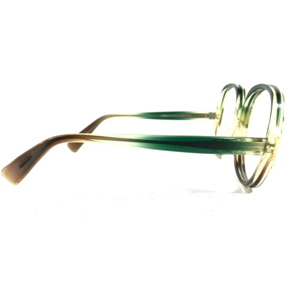 Rodenstock J 202 Eyeglasses Frames Brown Green Round Clear Thick Rim 54-16-130