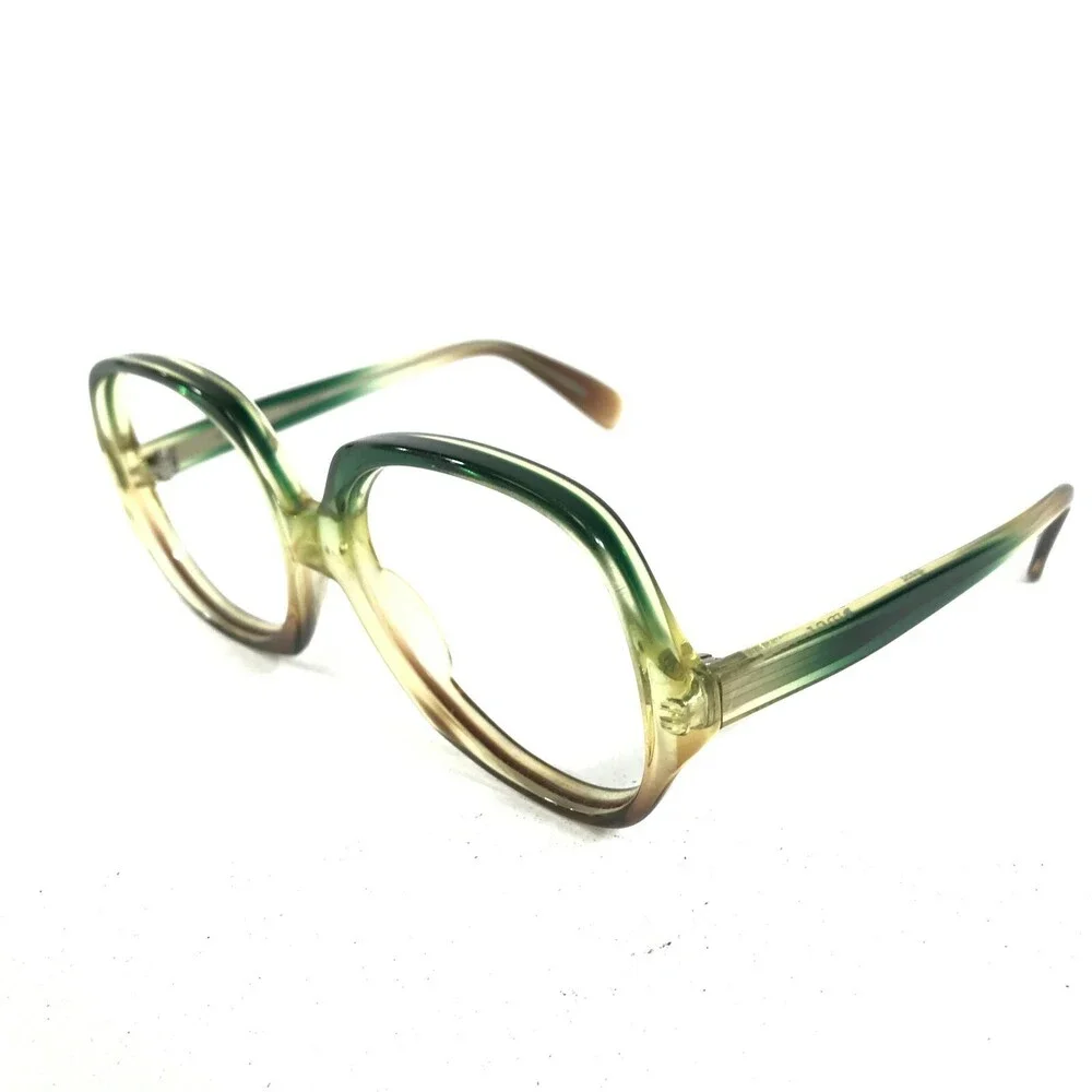 Rodenstock J 202 Eyeglasses Frames Brown Green Round Clear Thick Rim 54-16-130