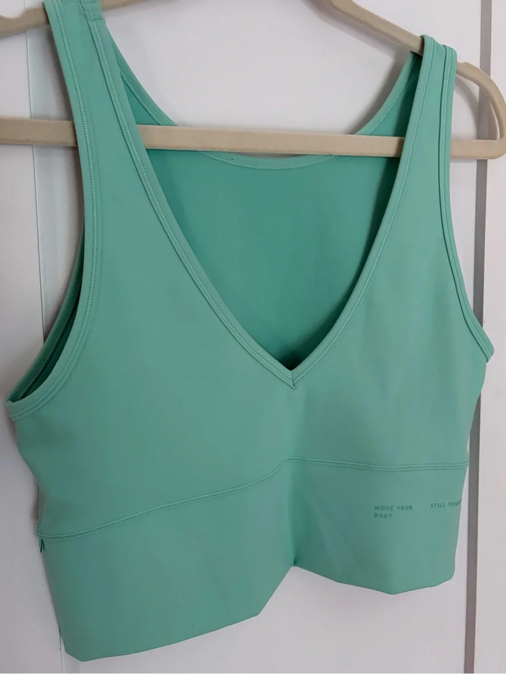 1. Size Large LULULEMON Seafoam Power Pivot Tank With Spellout
