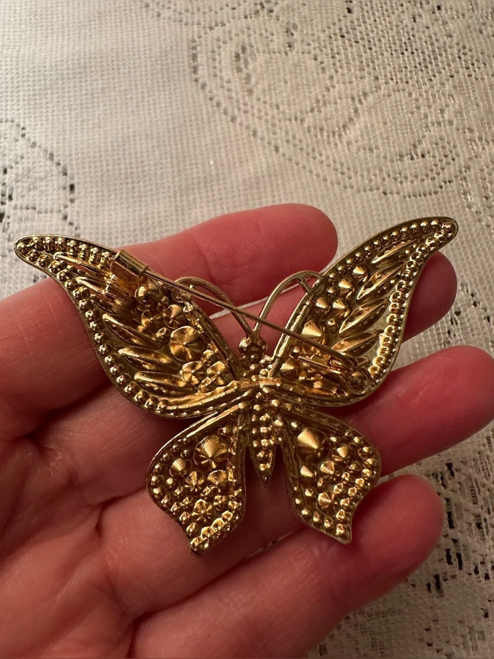 Butterfly Brooch - Iridescent Rhinestones