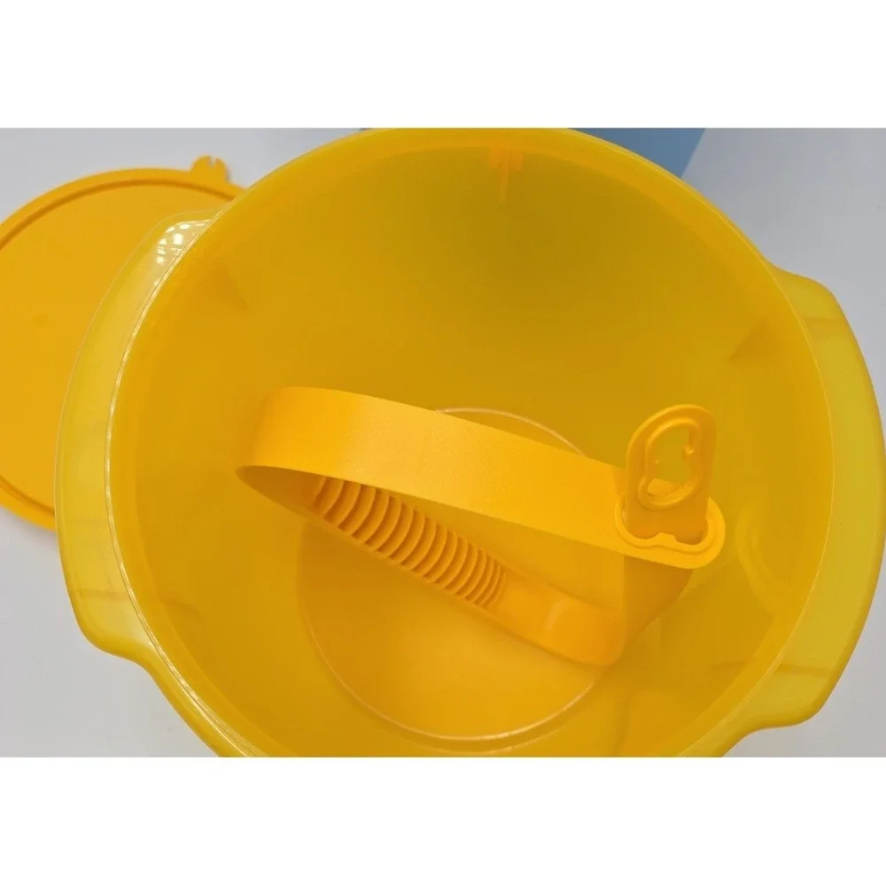 Vtg Tupperware Jumbo Containers 2 Harvest Yellow Blue Lids 5L Cottagecore