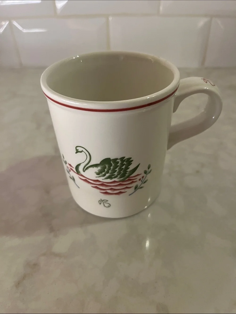 VINTAGE 12 Days of Christmas Mug Johnson Brothers Swans a Swimming