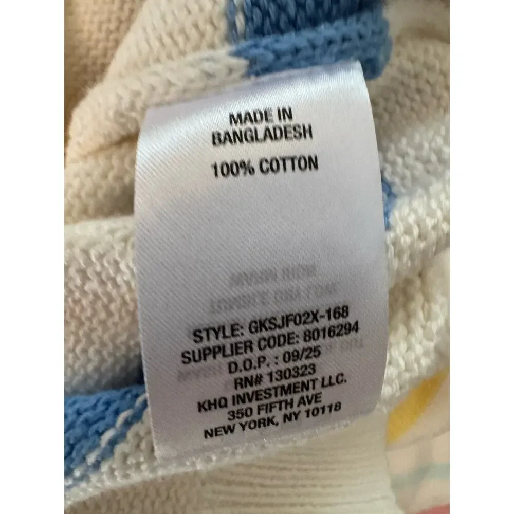 NWT Gap Kids White Striped Rolled Neck Knit Sweater Girls Size Small 6/6x