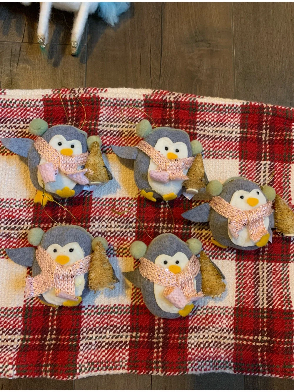 Target Gray & Pink Penguin Holiday Ornaments (Set of 5)
