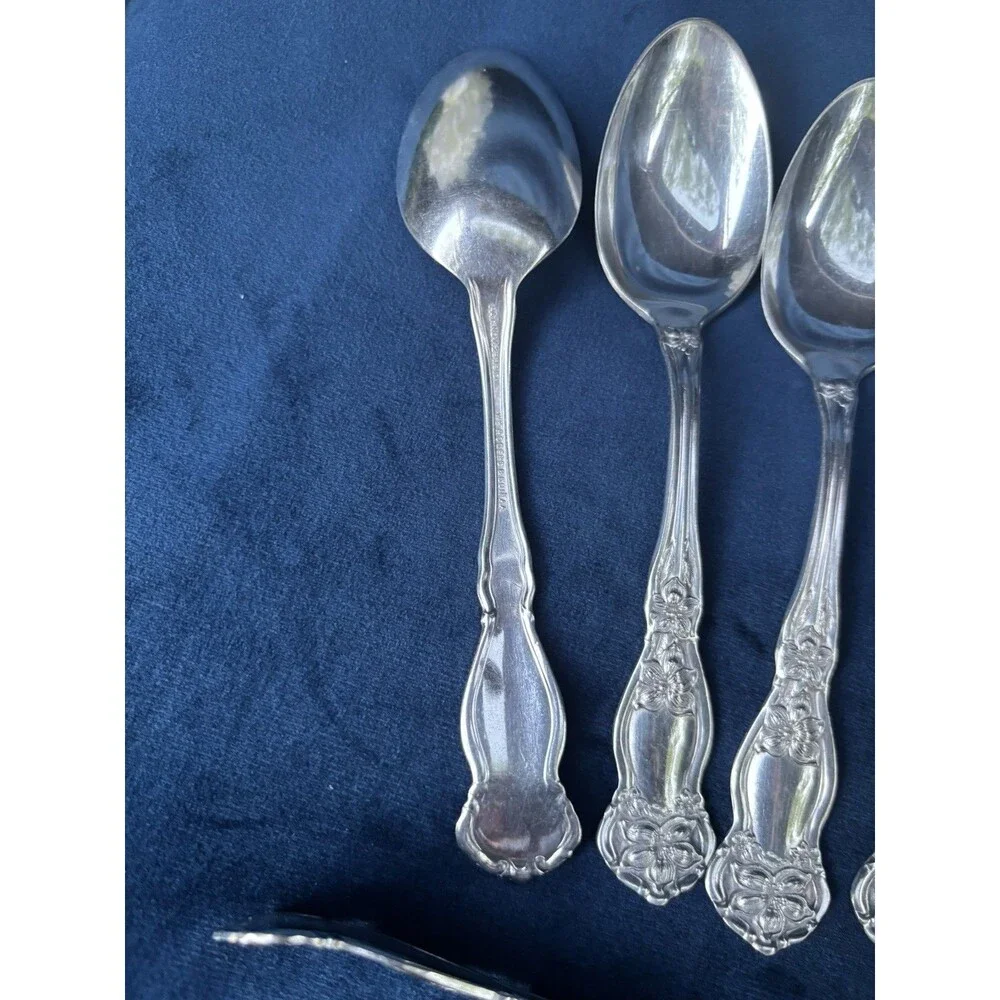 Vintage WM Rogers&Son Orange Blossom AA 1910 SilverPlated Teaspoons, 6