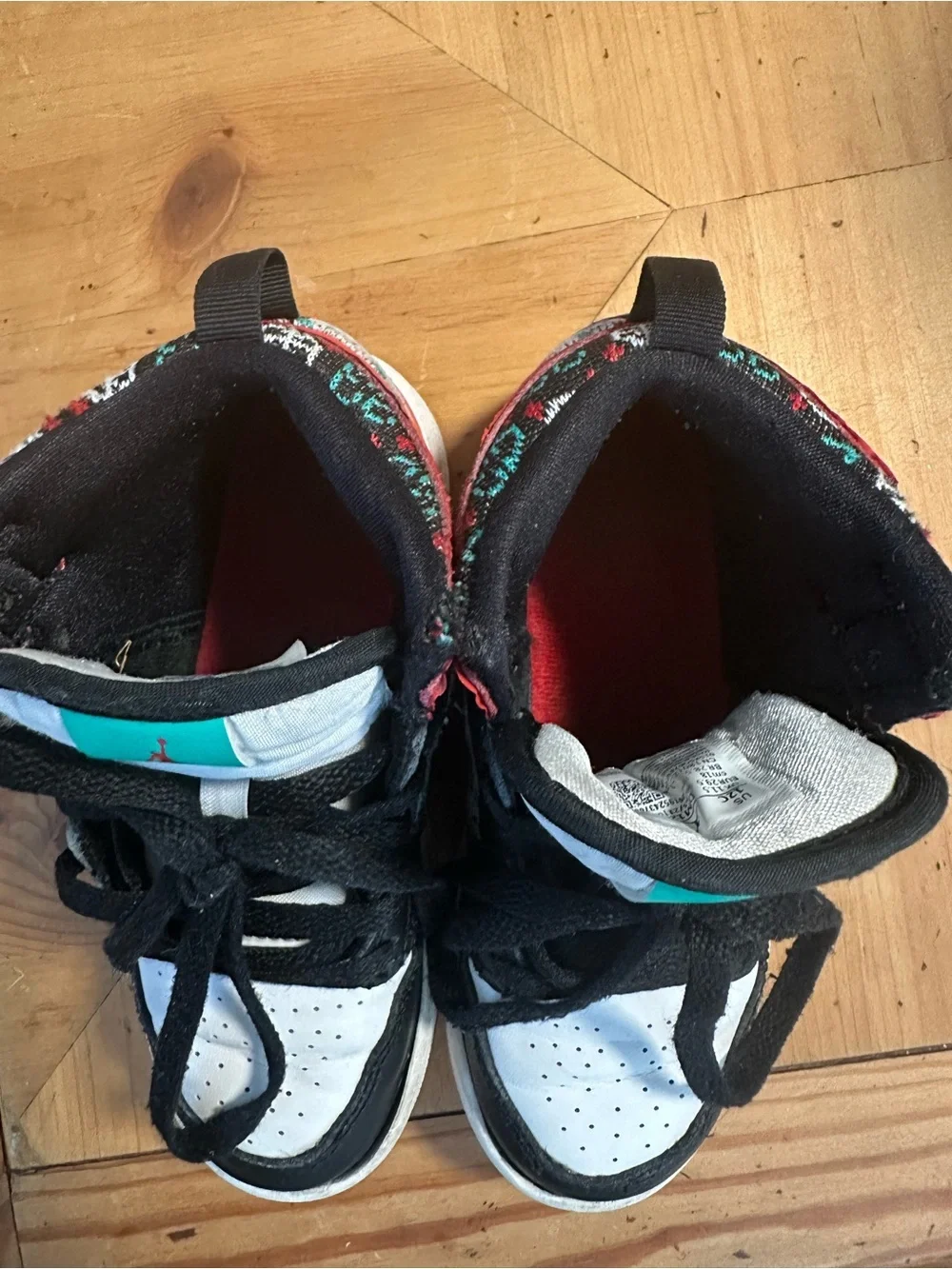 Jordan Kids' Black and White High-Top Sneakers Size 12C