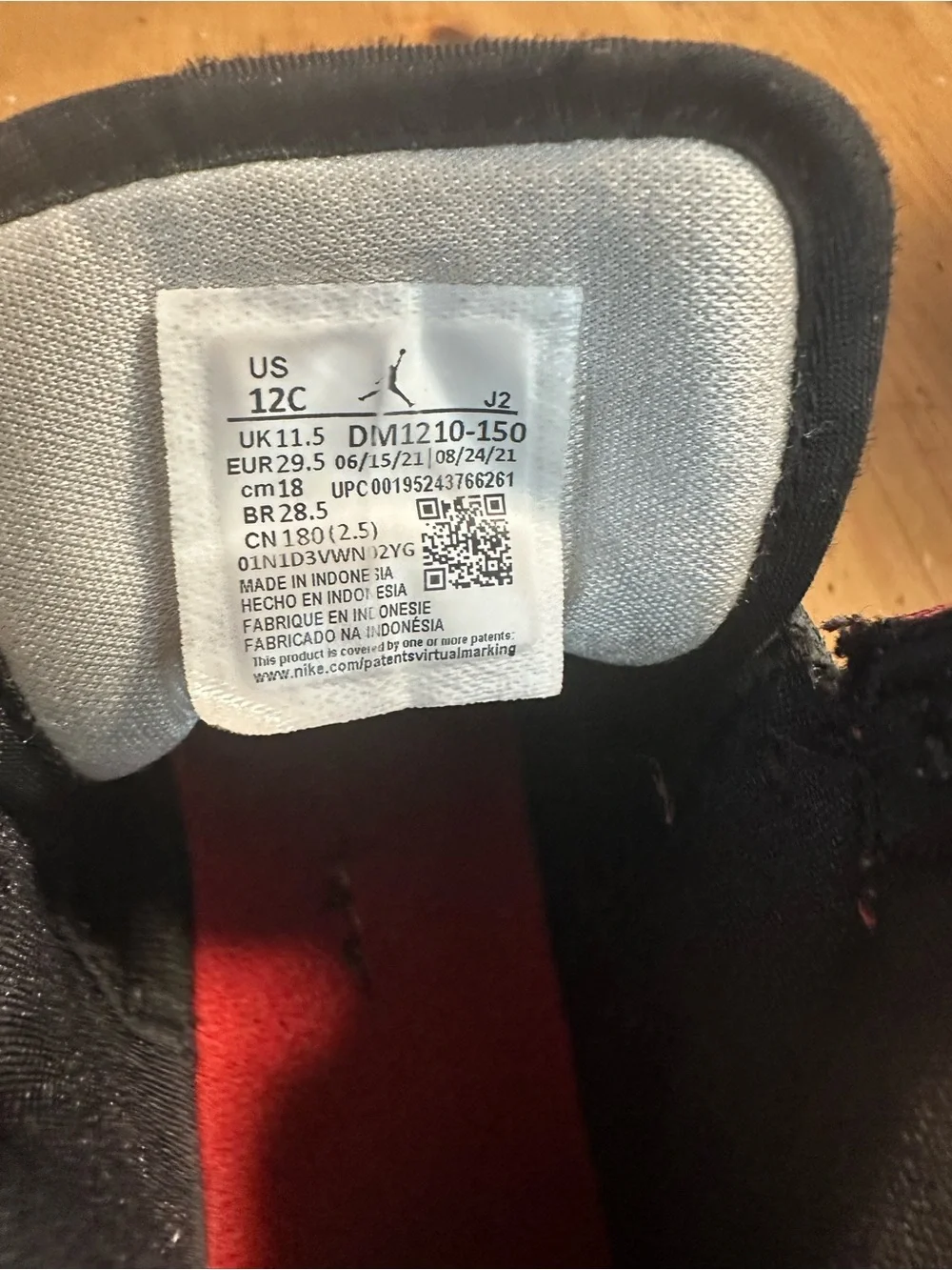 Jordan Kids' Black and White High-Top Sneakers Size 12C