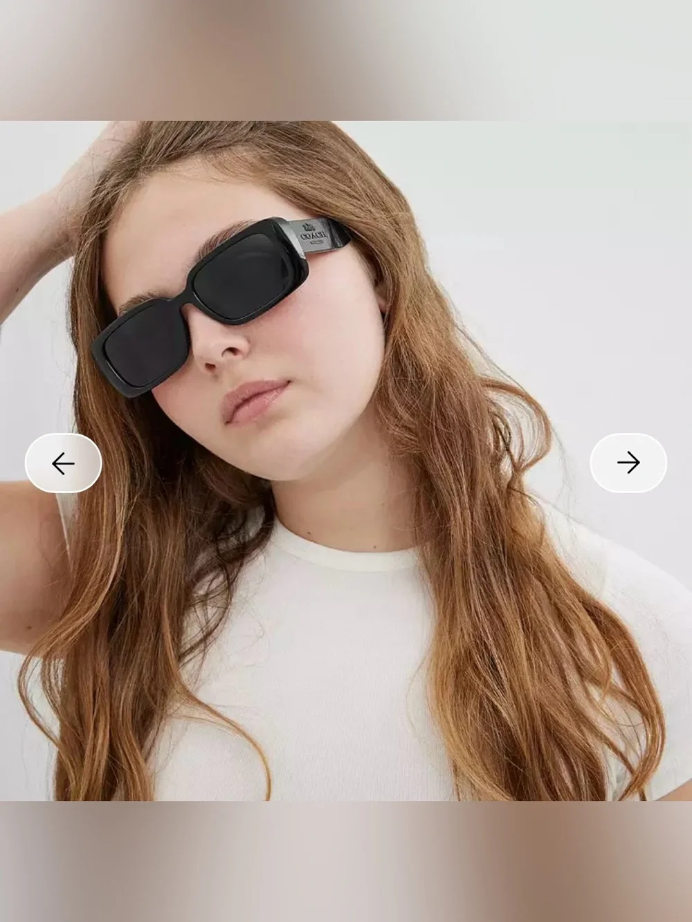 Coach Black Narrow Rectangle Sunglasses