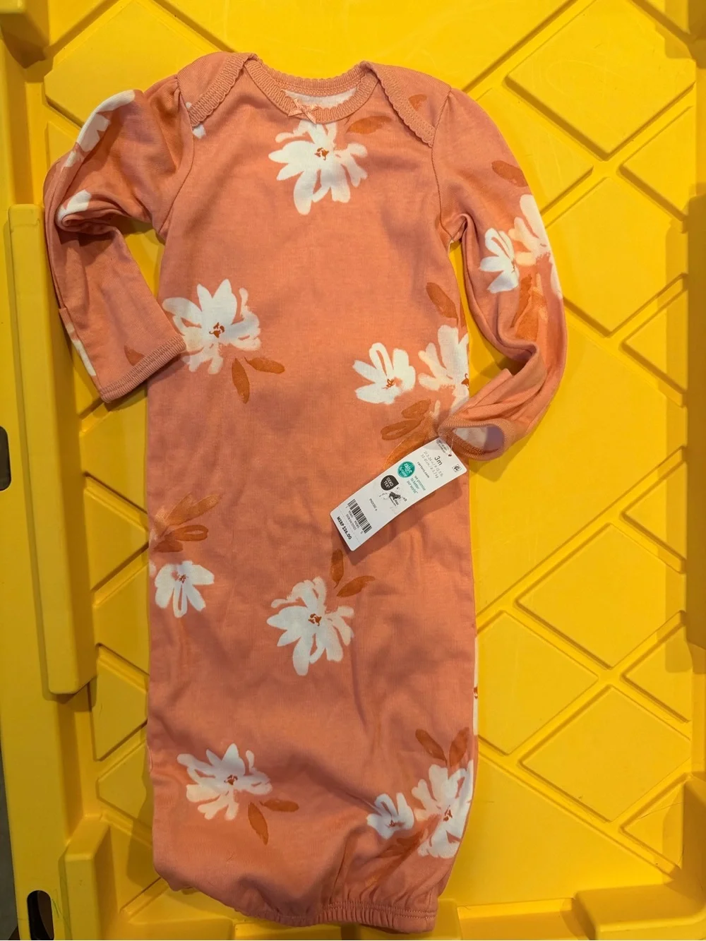 Carter's Coral Floral Long-Sleeve Gown