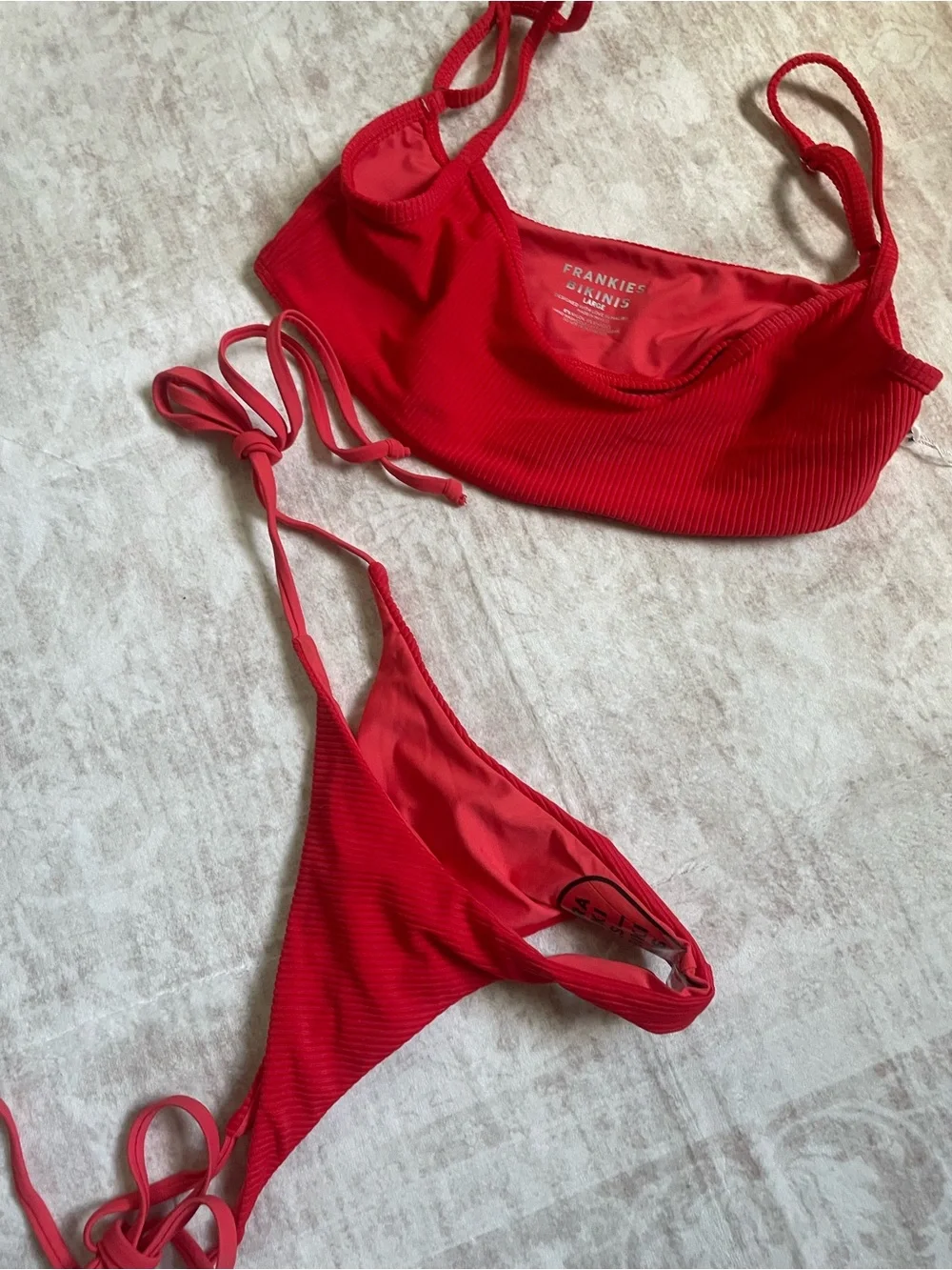 Frankies Bikinis adjustable stretch red