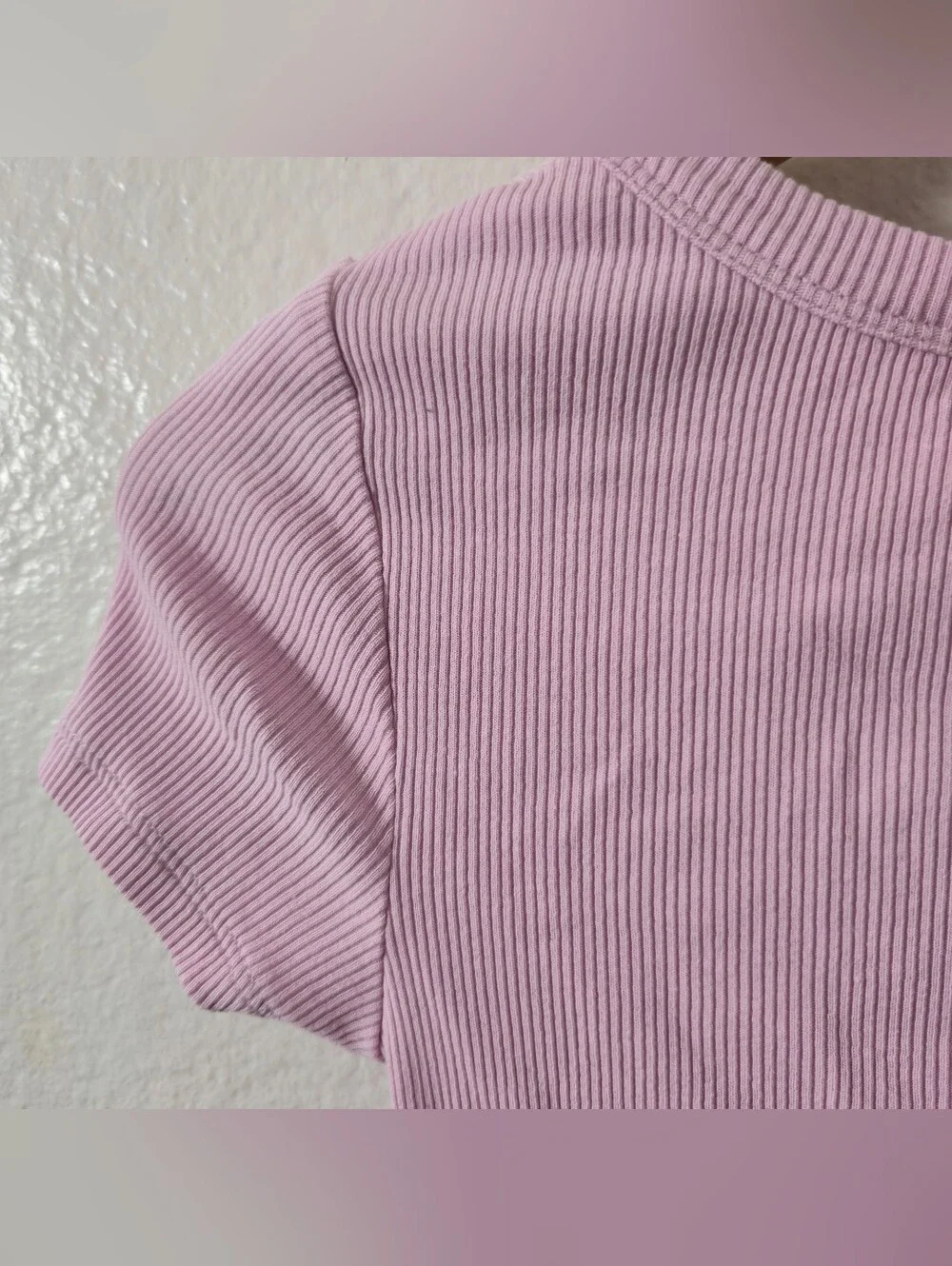 Art Class Ribbed Pink Short Sleeve T-shirt
