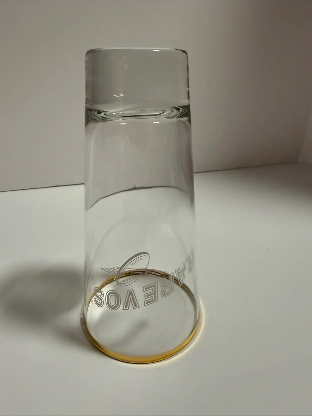 Brewery Ommegang Rare Vos Craft Beer Glass Gold Rim Pint Tumbler Barware Vintage