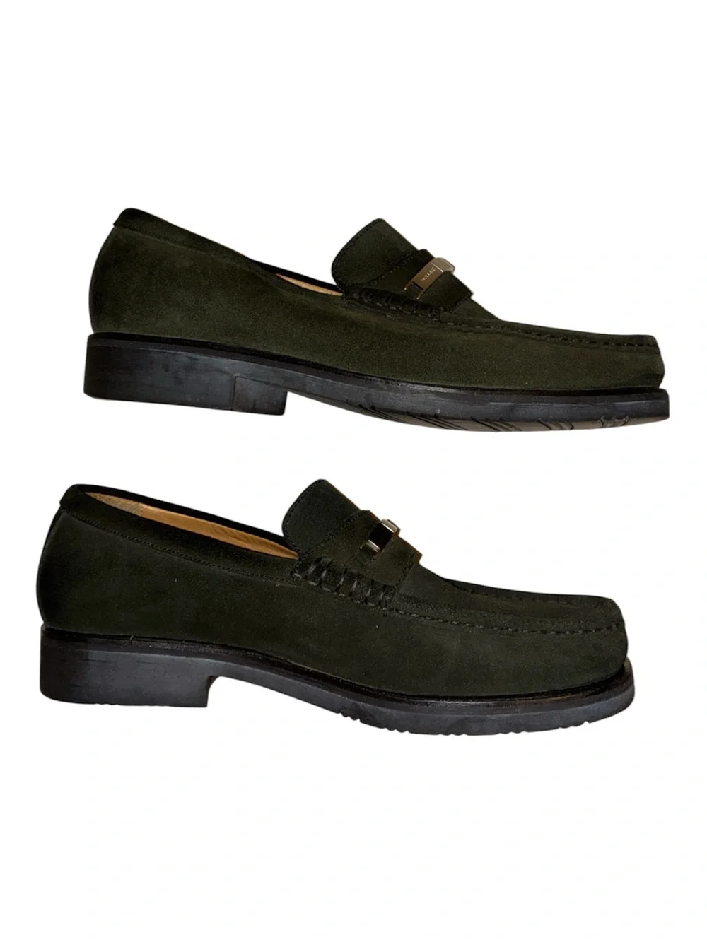 Sz 8W Vintage Bally Rubico Suede Drivers Loafers dress shoes Sz 8 Wide Italy