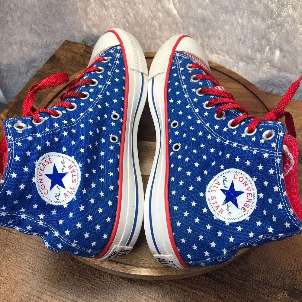 Converse Chuck Taylor All Star High Top Sneakers M 8 W 10 American Flag July 4th