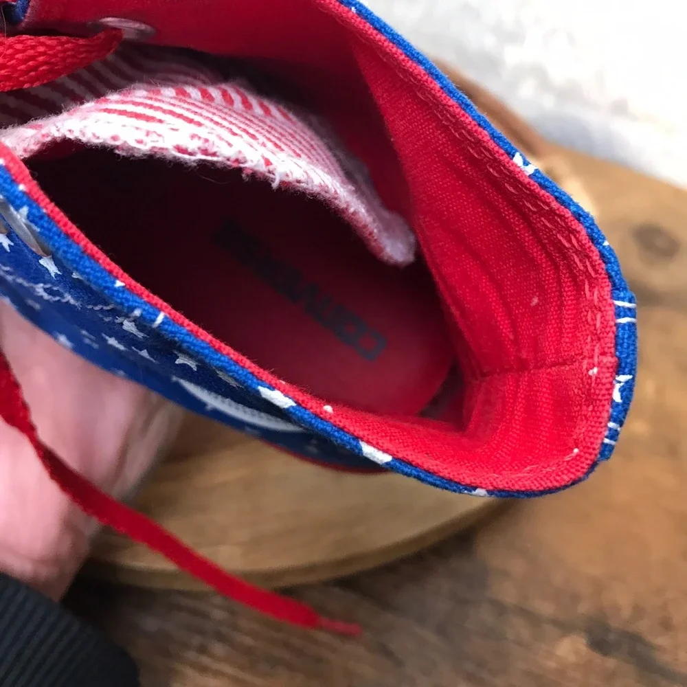 Converse Chuck Taylor All Star High Top Sneakers M 8 W 10 American Flag July 4th