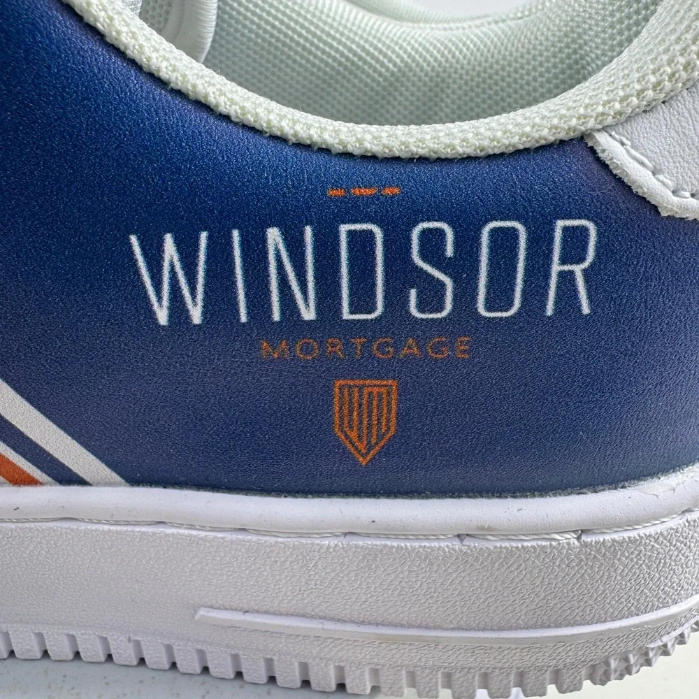 Windsor Mortgage‎ Sneakers Men 10 Blue Orange Stripe Lace Up Low Top