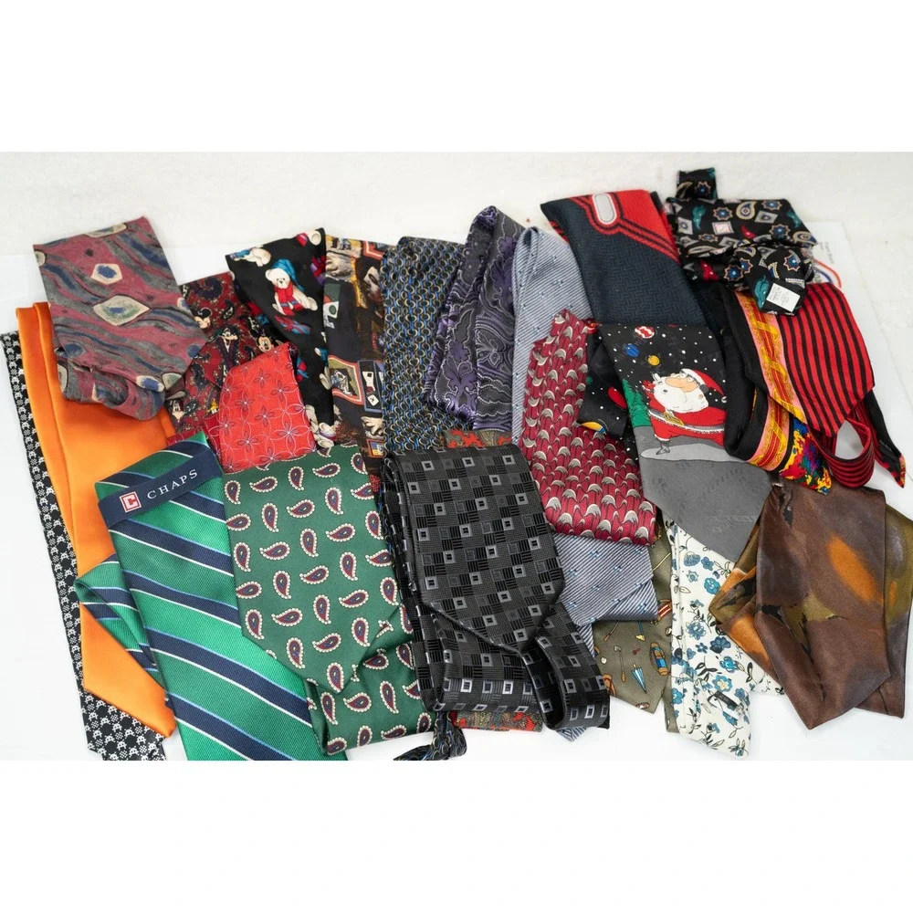 Mens Necktie Lot 6lb Assorted Brands Chaps Van Heusen Izod Silk Novelty Ties