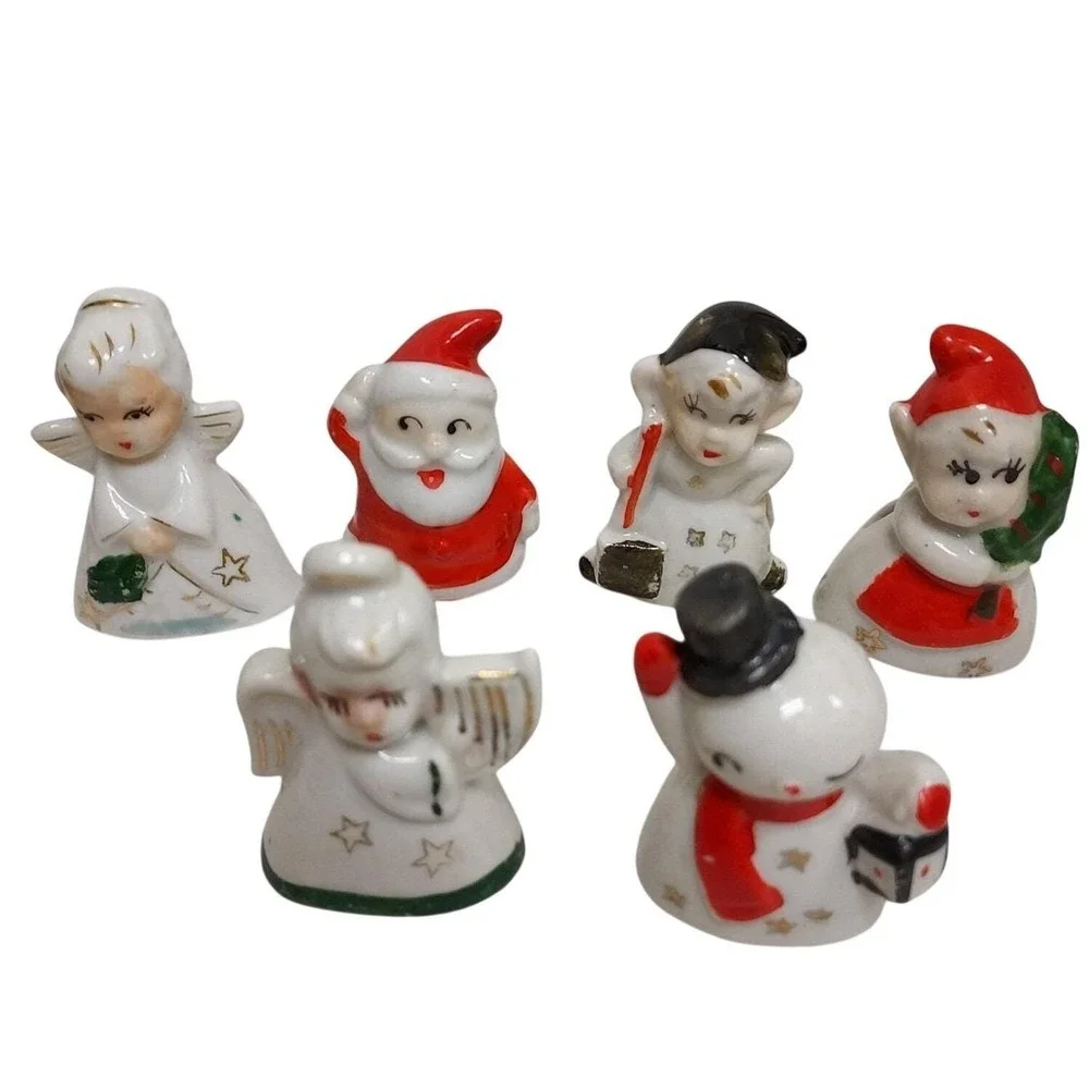 Commodore‎ Vintage 1950'S Japan Christmas Santa Placecard holders #3010 6 pieces