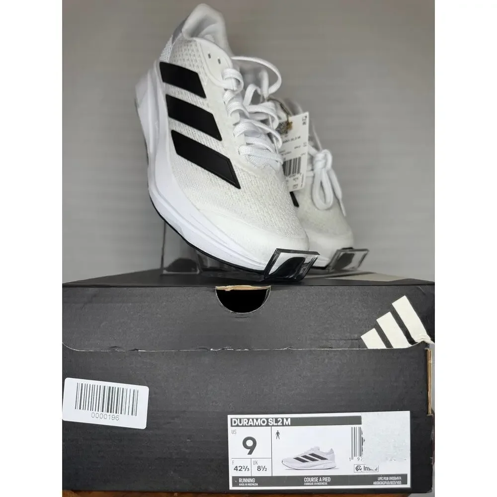 Adidas Duramo SL2 Running Shoes Men’s 9 White Black Lightmotion NWT