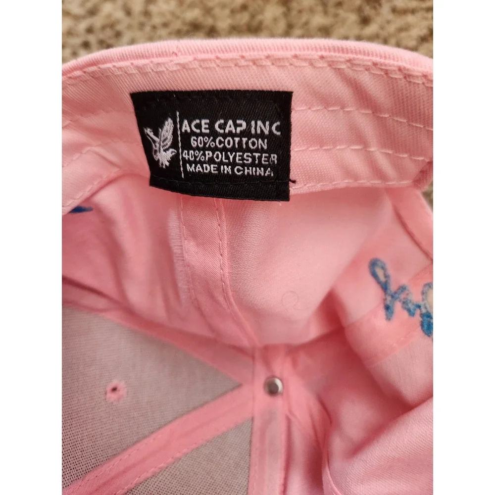 Ace Cap‎ Inc Pink Angel Baseball Hat Silver Glitter Brim Winged A Embroidered