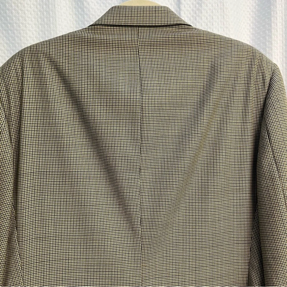 Loro Piana Brooks Brothers 100% Wool Men's‎ Blazer in Black & beige Houndstooth