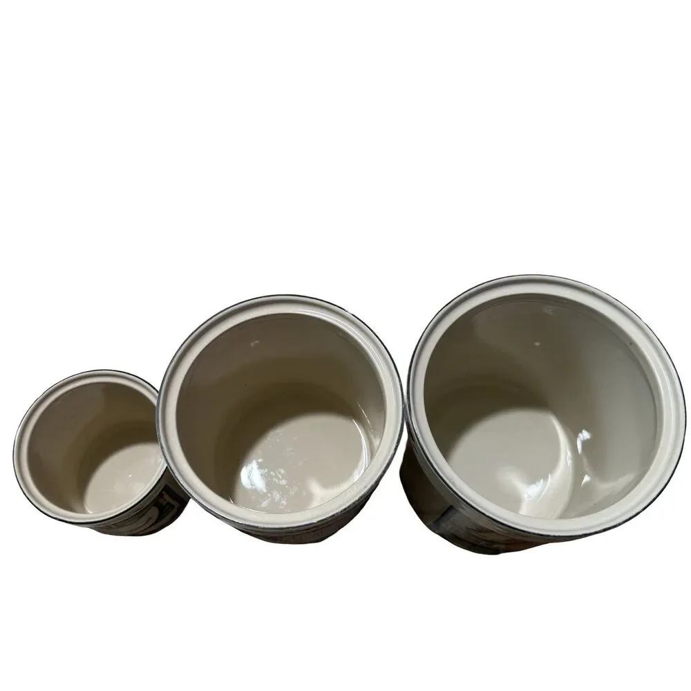 Susan Winget Farm Animals Canisters w/ Lids, Cow Sheep Hen Vintage 3 pc
