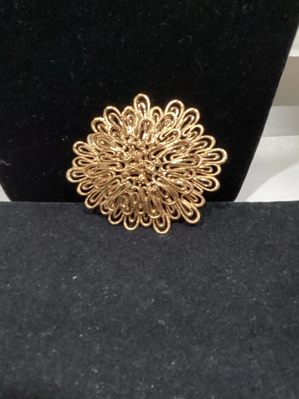 Monet Gold Filigree Floral Brooch