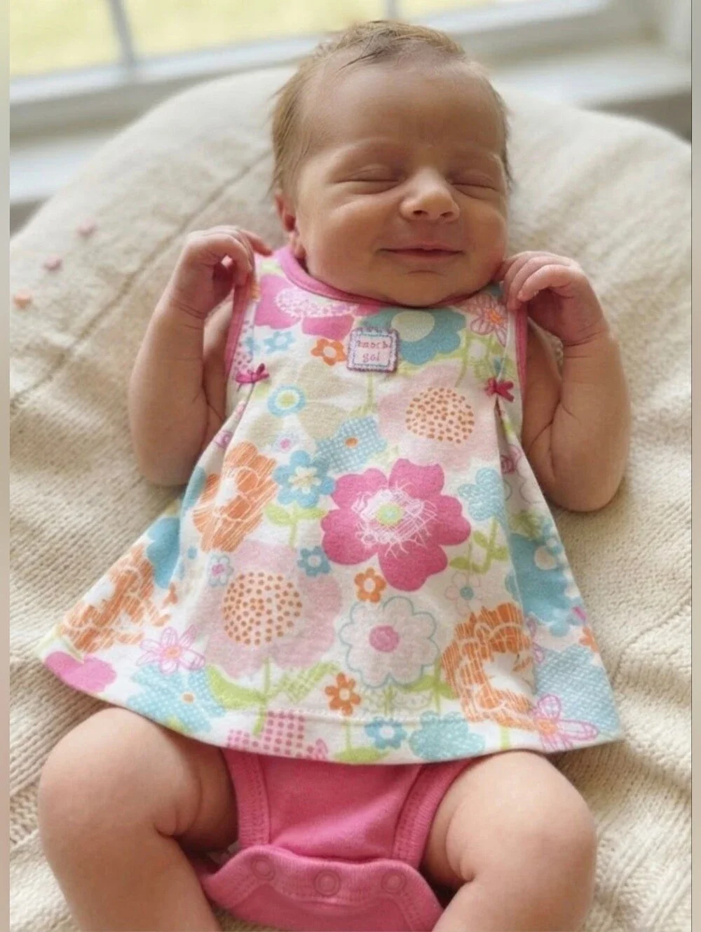 Carter's Newborn 100% Cotton  Beach Girl Baby Romper Dress