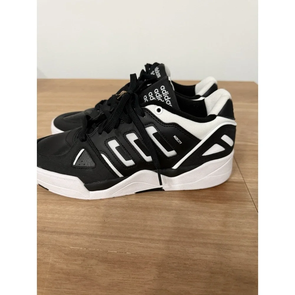Adidas Midcity Low Basketball Sneakers Black White IE4518‎ Men's Size 11.5 NWT