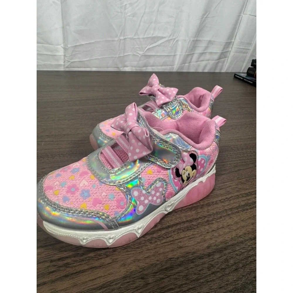 Disney Minnie Mouse Toddler Girls Pink‎ Light-Up Sneakers Size 8
