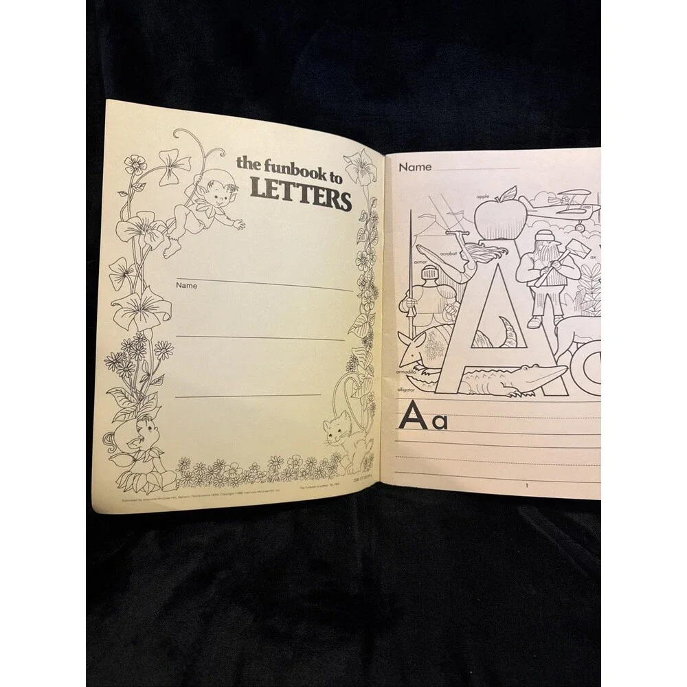 Vintage 1982 Instructo/McGraw-Hill the funbook to LETTERS Giant Workbook 7602