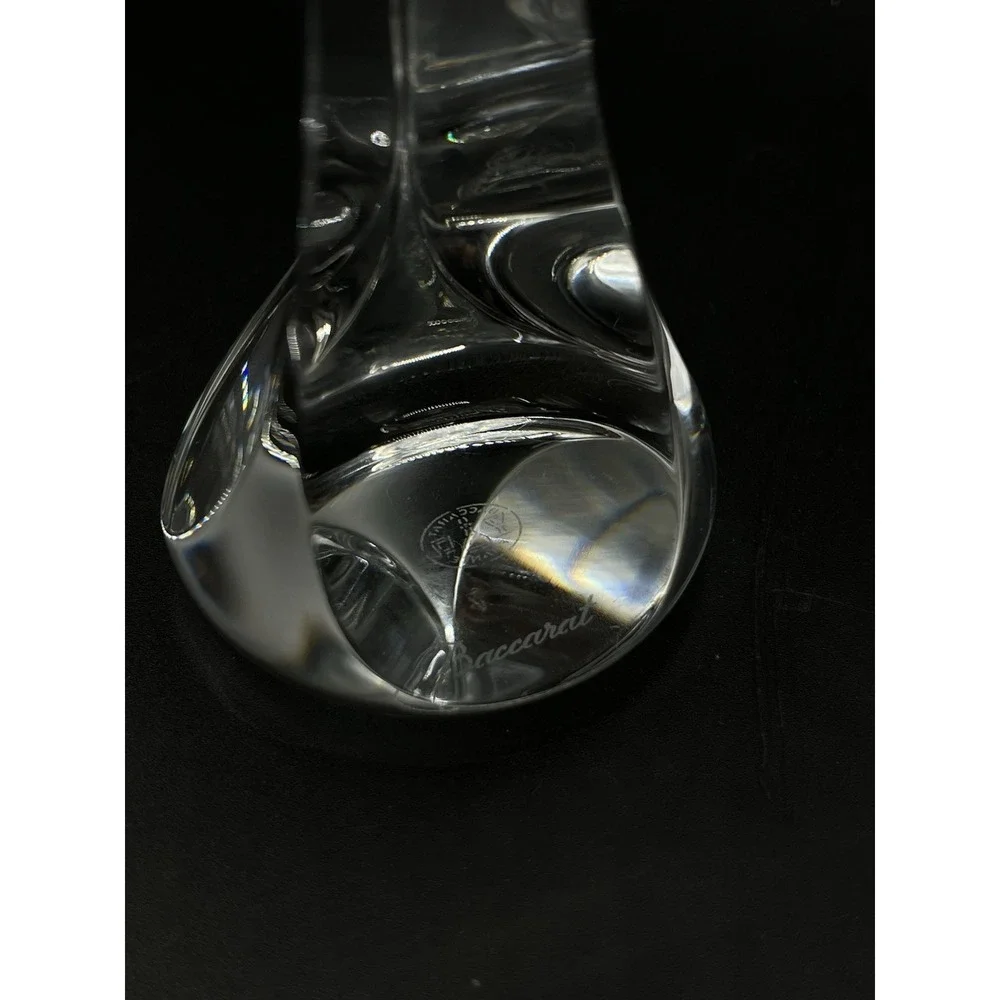Baccarat Crystal Neptune Tall Water Goblet Glass Sharp Edge Stem Set of 4