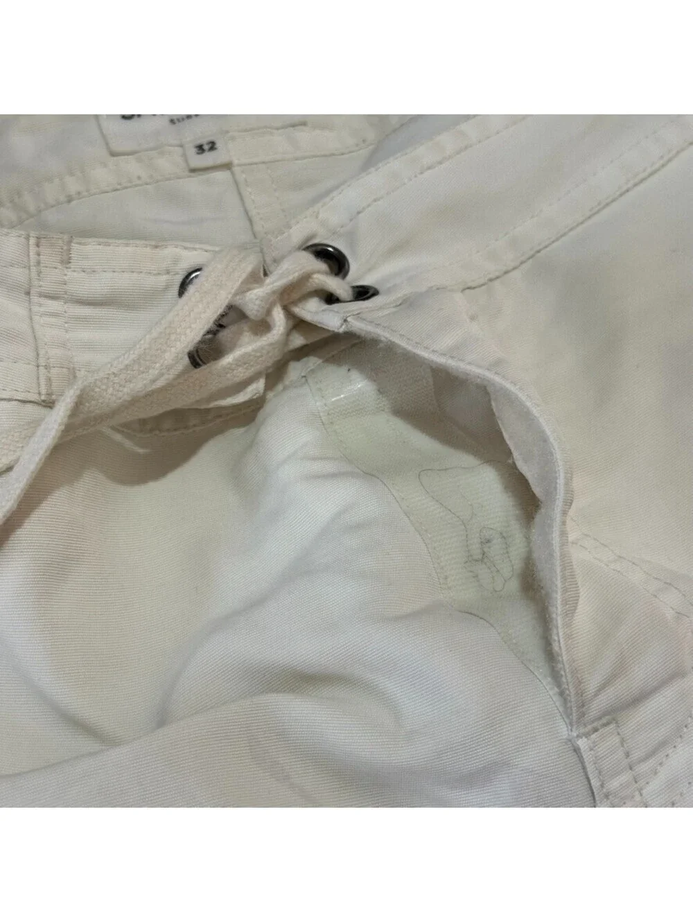 Saturdays NYC Ennis Swim Trunks Size Men 32 White Black Board Shorts String
