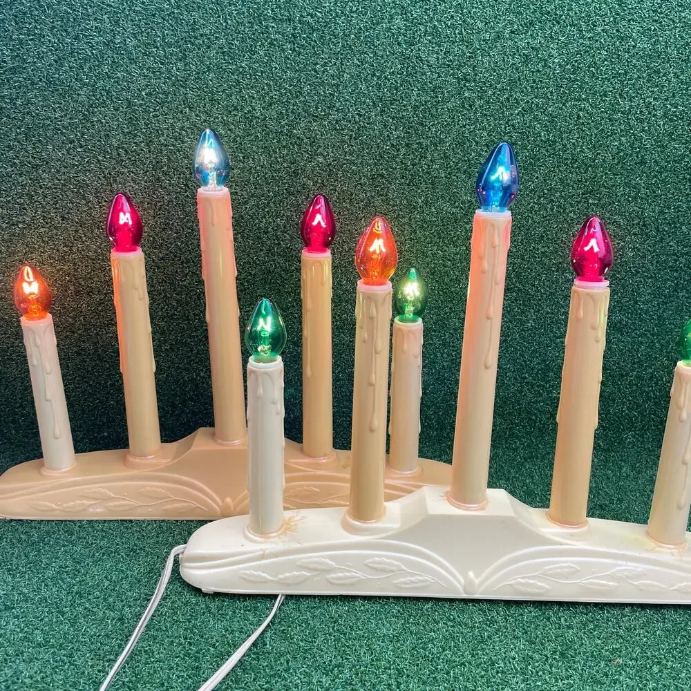 Vintage Lot Holiday Aisle 5 Light Candolier Electric Christmas Decor Candelabra
