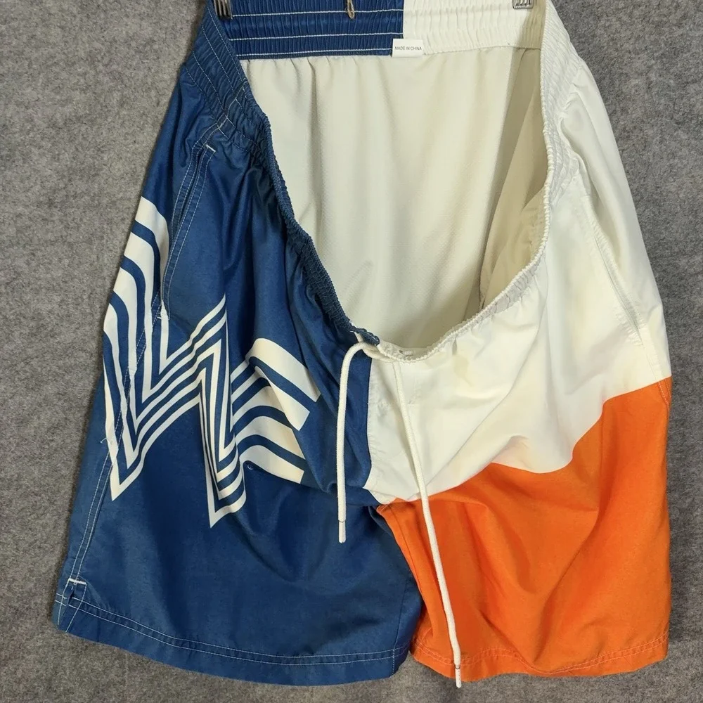 Whataburger Swim Trunks Mens XL Blue Orange‎ Pockets Mesh Lined Logo