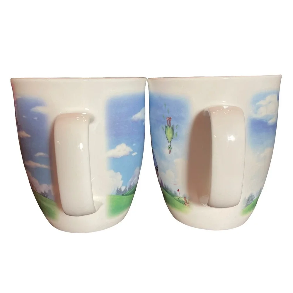 Savoir‎ Vivre London New Bone China Golf Coffee Mugs Lot of 2